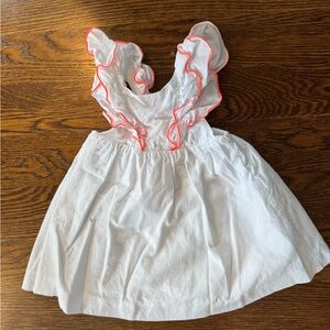 Jacadi White Sundress with Orange Trim